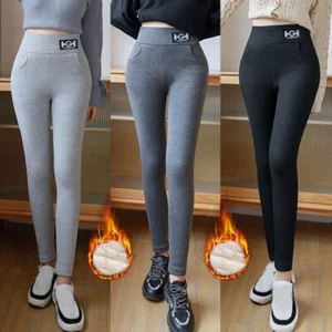Dicke Leggings Für Damen Mit Fleece Gefütterte Hose Thermisch Dehnbar Warm H - Bild 1 von 19