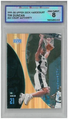 1999-00 Upper Deck Hardcourt TIM DUNCAN #A1 Court Authority 💎 DSG 8 NM/Mint - Image 1 of 2
