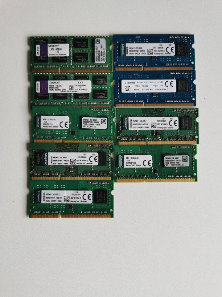 Job Lot of 9 x Kingston 4GB PC3-12800 DDR3-1600 SODIMM Laptop RAM - Image 1 of 1