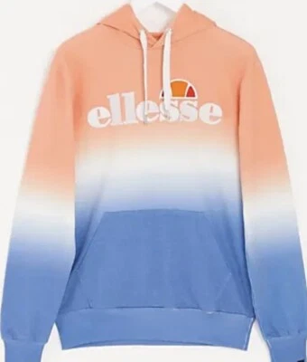 Sudadera con Capucha Ellesse Tenis Unisex Bordada Azul Pastel Melocotón Pequeña Nueva con Etiquetas  Foto 1 de 4