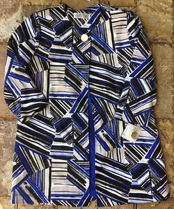 Kasper Women's Flyaway Topper Jacket, Cobalt Multi, US 6, UK 10 - Picture 1 of 4