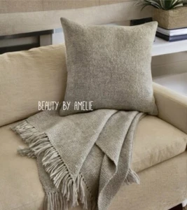 Jenni Kayne Alpaca Basketweave Throw in Light Grey - 50" x 70" NEW! - Picture 1 of 8