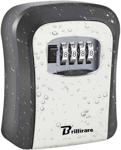 Key Lock Box Waterproof Combination Lockbox Wall Mount 4 Digits Resettable Key H - Picture 1 of 5