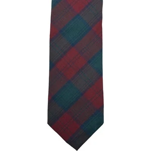Pendelton Men's Plaid Wool Neck Tie Necktie Green Red Made In USA Vintage - Picture 1 of 4