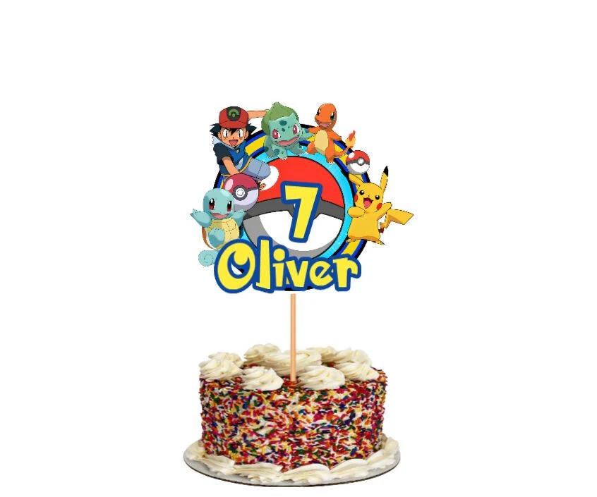 PERSONALISED POKEMON Cake Topper /Cake Decoration Party Non- edible