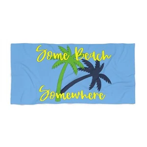 Tropical Beach Towel, Summer Vibes, Poolside Relaxation, Gift for Beach Lovers, - Picture 1 of 3