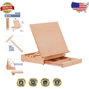Premium Buchenholz Zeichenbrett - Ergonomisches Design mit Bleistiftleiste & T-Quadrat - Bild 1 von 8