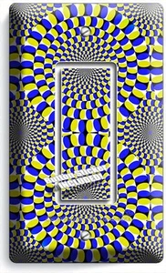MOVING OPTICAL ILLUSION SINGLE GFI LIGHT SWITCH WALL PLATE COVER ROOM HOME DECOR - Picture 1 of 1