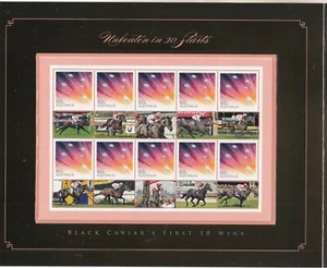 2012 Black Caviar special set 2 stamp sheets. P.O. Pack. Unbeaten in 20 starts - Picture 1 of 4