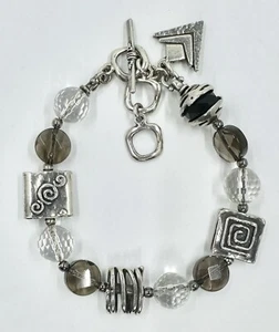 SILPADA B1275 STERLING 925 SMOKY QUARTZ 8.5” BRACELET (T107) - Picture 1 of 9