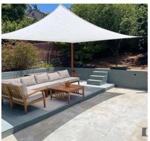 Quictent 24x24FT Square Sun Shade White 185G Canopy W/Hardware 24’ x 24’ HDPE - Picture 1 of 7