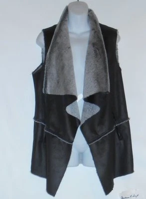 Jones New York Signature Woman Plus Size Faux Leather Asymmetrical Vest 1X NWT - Image 1 of 4