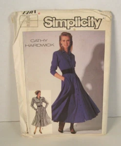 Simplicity 7741 Cathy Hardwick Easy Dress w/Full Skirt Misses' 16 Pattern Uncut - Picture 1 of 2