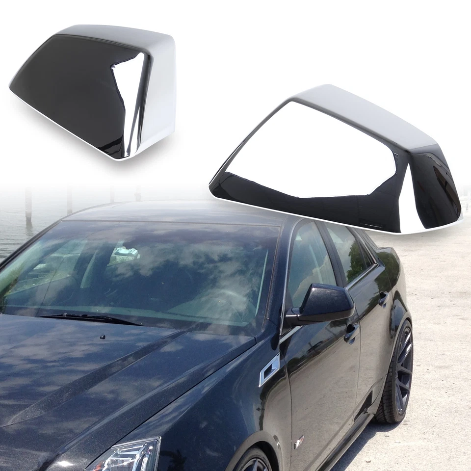 PARA CADILLAC CTS CTS-V 2008-2013 CROMO ESPEJO RETROVISOR LATERAL CUBIERTAS COMPLETAS CUBIERTA Foto 1 de 4