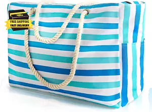 Large Beach Bag for Women & Men, Beach Bags Waterproof Sandproof, Travel Tote Ba - Picture 1 of 7