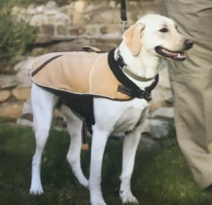 Dog Coat Tan Med Dickies Workwear Jacket Heavy Duty Twill Comfort Lined Reflects - Picture 1 of 6