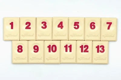 Rummikub Red Number Replacement Tile Set Engraved Back Smooth Front Pressman - Image 1 of 4