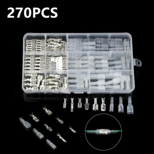 270X Assortment Terminal Kit Electrical Wire Crimp Connectors Male Female Spade - Picture 1 of 12