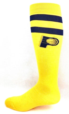 Indiana Pacers Basketball Gold & Navy 2 Stripe Thin Long Socks Cover