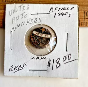 United Auto Workers. Pin de solapa de miembro retirado. Años 40?? - Imagen 1 de 3