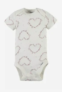 MODERN MOMENTS BY GERBER BABY GIRLS HEARTS FLORAL BODYSUIT SIZE NB NEWBORN NEW - Picture 1 of 3