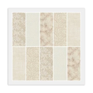 Jelly Roll (20) 2 1/2" Strips WHITE NATURAL BEIGE, Cotton Fabric 5 Prints 4 Each - Picture 1 of 6