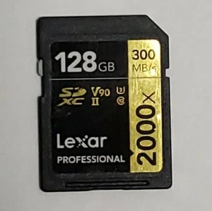 Lexar Professional 128GB 2000x UHS-II SDXC Memory Card Up to 300MB/s - Picture 1 of 2
