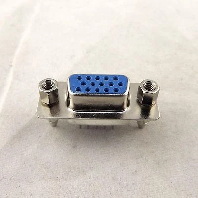 D-SUB DB15 15 Pin Female DIP PCB Straight Solder Connector Adapter DP15 3 Rows - Image 1 of 4