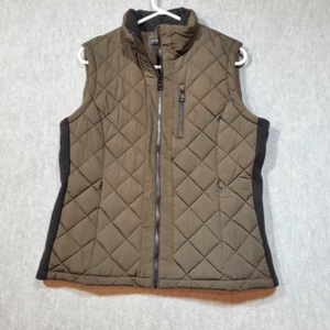 Andrew Marc gilet donna verde medio trapuntato imbottito costina maglia lati zip intera - Foto 1 di 9