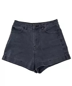 Volcom Brand Jeans Women Size 27 (Measure 27x2) Dark Gray Twill Shorts - Picture 1 of 6