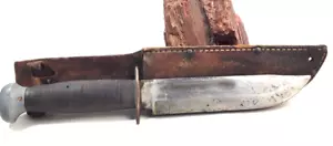 Vtg WW11 Era PAL USA RH 36 Fixed Blade Knife 11" Overall c1940's Stacked Leather - Picture 1 of 17
