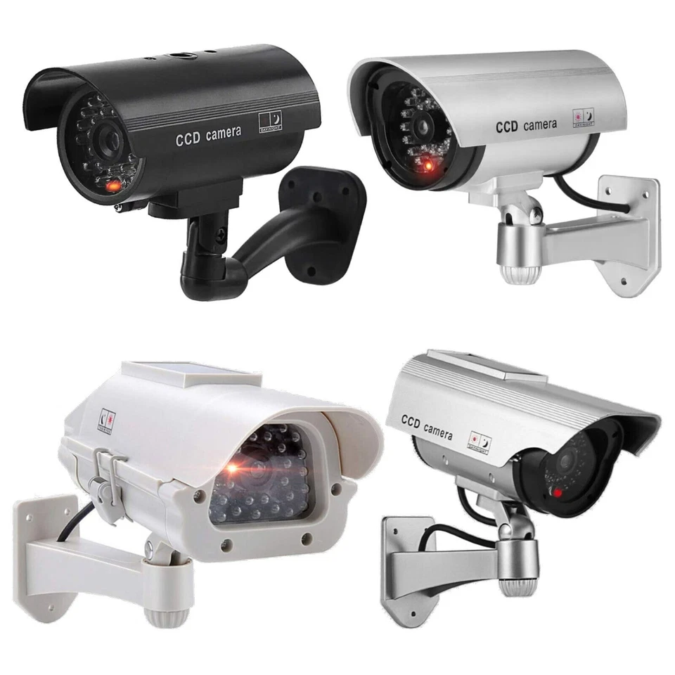 TRONICXL Kamera Dummy Attrappe Überwachungskamera LED CCTV Camera mit / ohne Solar Panel