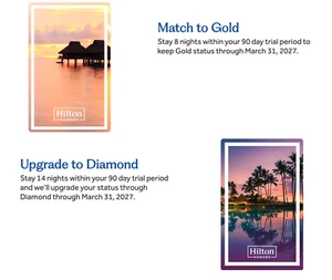 Hilton Honors Status Match Diament/Złoto do marca 2027 r. (złoto 90 dni) PRZECZYTAJ - Zdjęcie 1 z 3