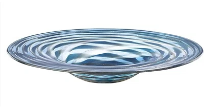 Plato de vidrio artístico Lenox 249227 Seaview Swirl azul 18" Foto 1 de 2
