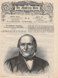 Friedrich Adolph Wilhelm Diesterweg German Educator Portrait WOODCUT from 1868 - Picture 1 of 1