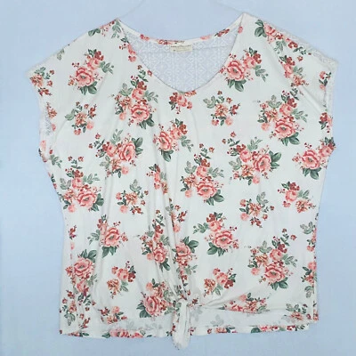 Blusa floral rosa y blanca Plus para mujer de BOBBIE BROOKS Foto 1 de 4