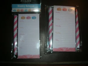 Lot of 5 AT-A-GLANCE Weekly Notepads PINK 6"x2 3/4" with magnet & pen #168-400 - Picture 1 of 2