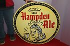 Large Hampden Ale Beer Brewing Bar Tavern 30" Heavy Metal Porcelain Gas Oil Sign