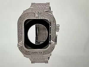 GENUINE DIAMOND BEZEL/INVICTA Band For APPLE WATCH 44mm 1.49 CTW DIAMONDS - Picture 1 of 14