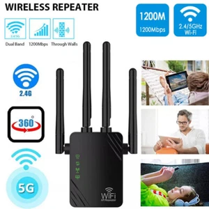 1200Mbps Wifi Verstärker WLAN Repeater Router Range Signal Access Point Booster - Afbeelding 1 van 13