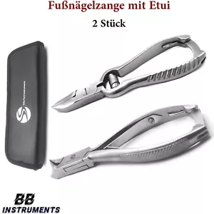 Kopfschneider Fußnagelzange Nagelzange für Starke Fußnägel mit Etui 2 Stück - Bild 1 von 7