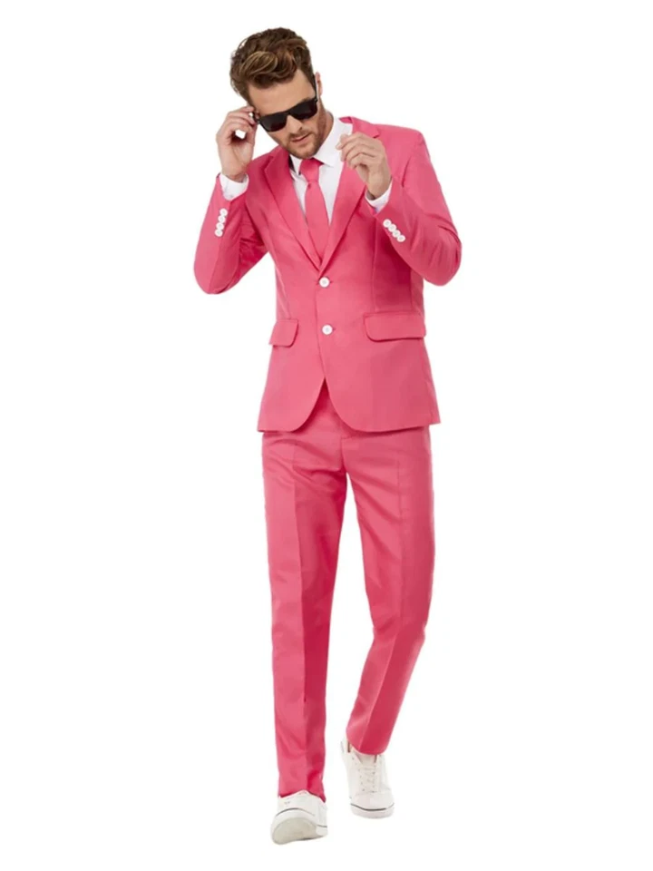 Trajes Destacados Rosa Para Hombre Destacados Divertido Cómic Vestido Elegante Disfraz Nuevo Foto 1 de 1