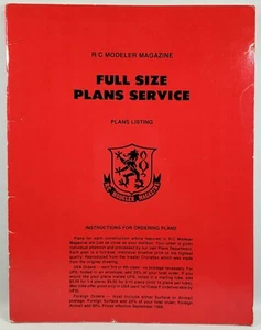 R/C Modeler Magazine FULL SIZE PLANS SERVICE Catalog | 1990 Vintage - Picture 1 of 7