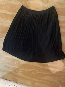Mossimo Women's Skirt Size Small Lined Solid Black Pleated Skirt Elastic Waist - Picture 1 of 3