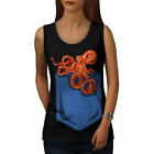 Wellcoda Octopus Pocket Womens Tank Top Sea Animal Athletic Sports Shirt