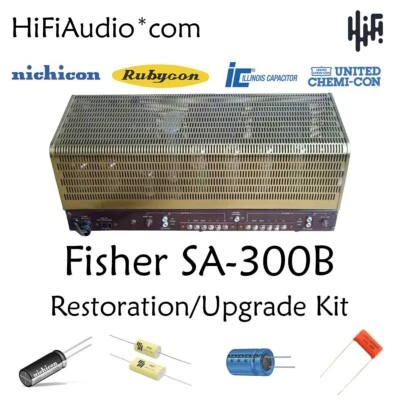 Fisher SA300B amplificador restauración recap reparación servicio reconstrucción kit Foto 1 de 4