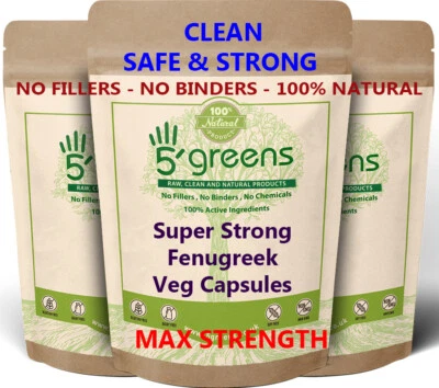 5GREENS Fenugreek Extract Capsules 500mg ( 10:1 Equivalent to 5000mg) Super Strong Vegan