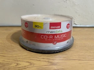 BRAND NEW 30 PK MAXELL MAXDATA CD-R MUSIC 700MB 80 min 32x SEALED COMPACT DISKS - Photo 1/2
