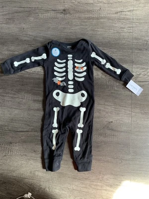 Mono Carter's Halloween Negro Brilla en la Oscuridad Niños 9 Meses Foto 1 de 4