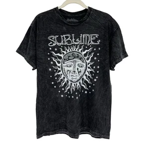 Officially Licensed Sublime Classic Sun T-Shirt Black Acid Wash Large NWOT - Picture 1 of 5
